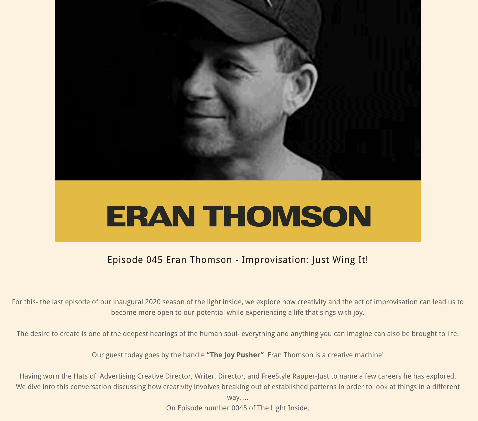 The Light Inside Podcast Eran Thomson