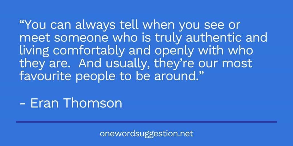 one word suggestion authenticity