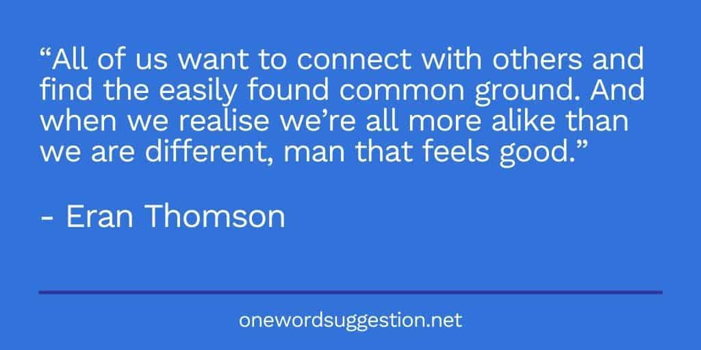 one word suggestion connections