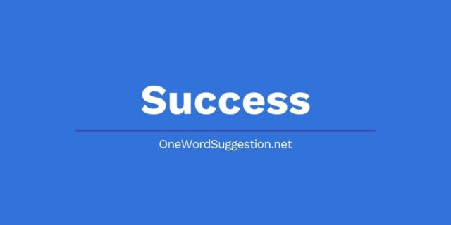 one word suggestion success